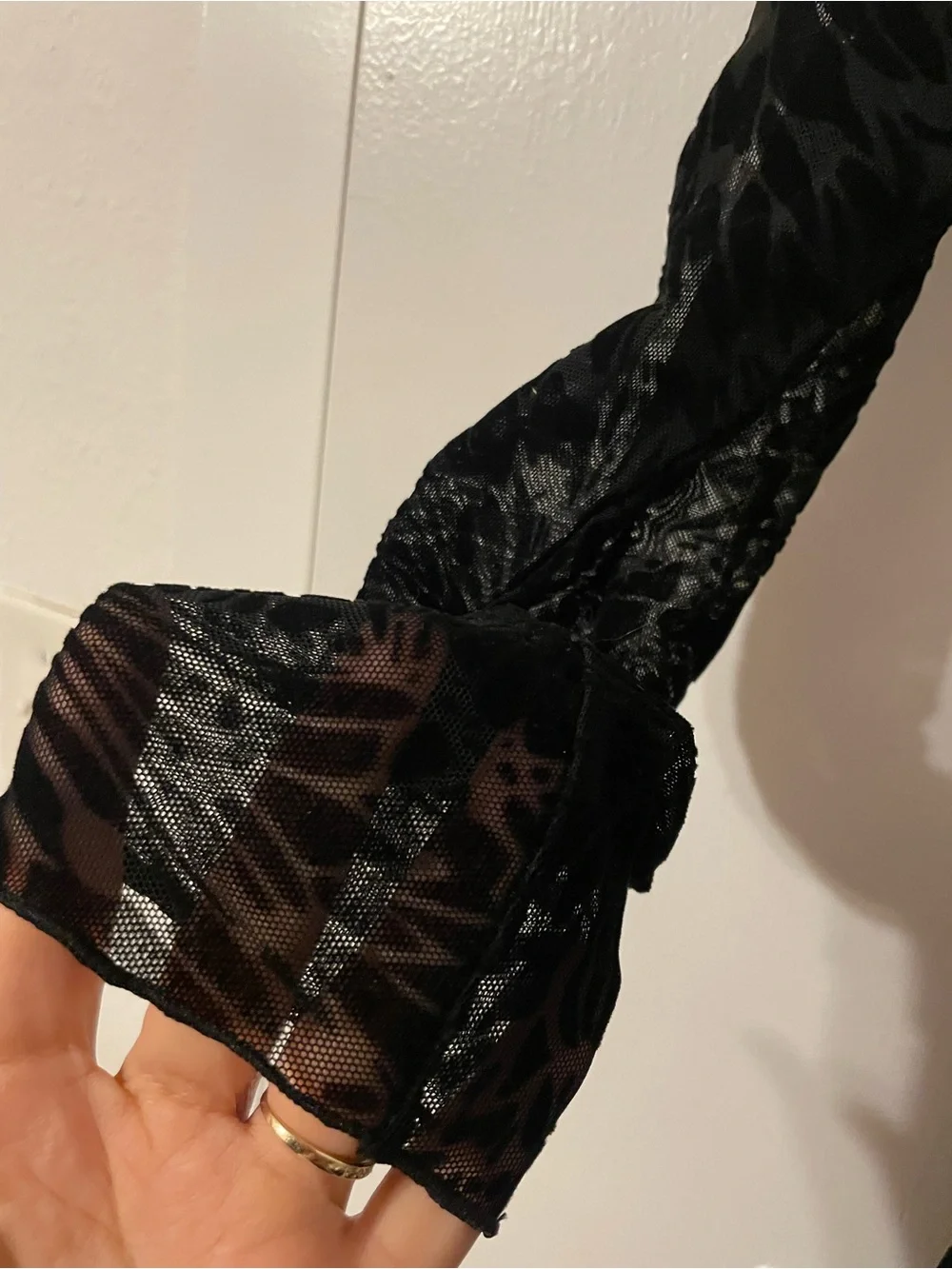 Fashion Nova Black Sheer Lace Cutout Two-Piece Set - Picture 8 of 9